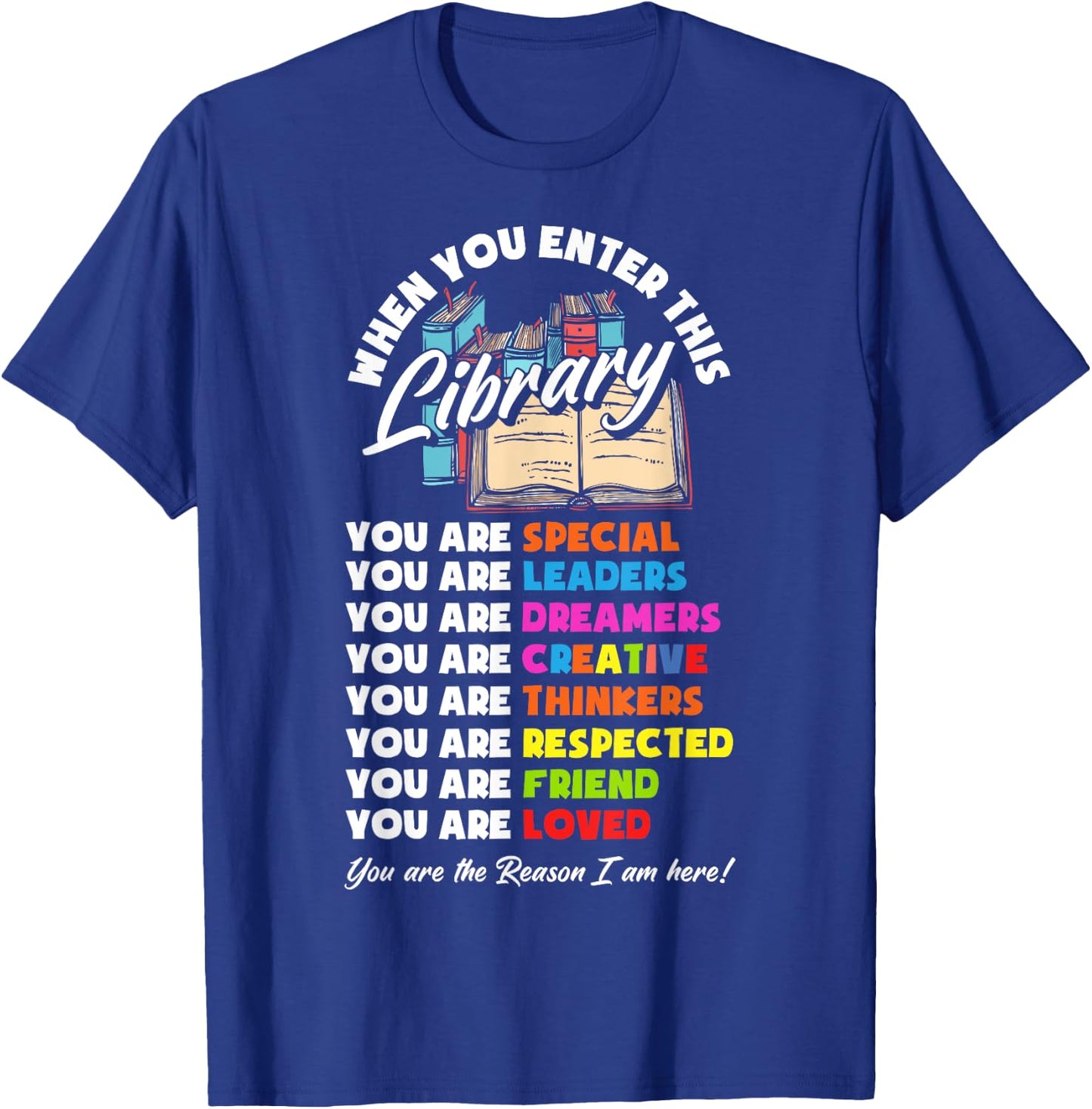 When You Enter This Library Funny Librarian Book Lover Gift T-Shirt - T-Shirt | Royal