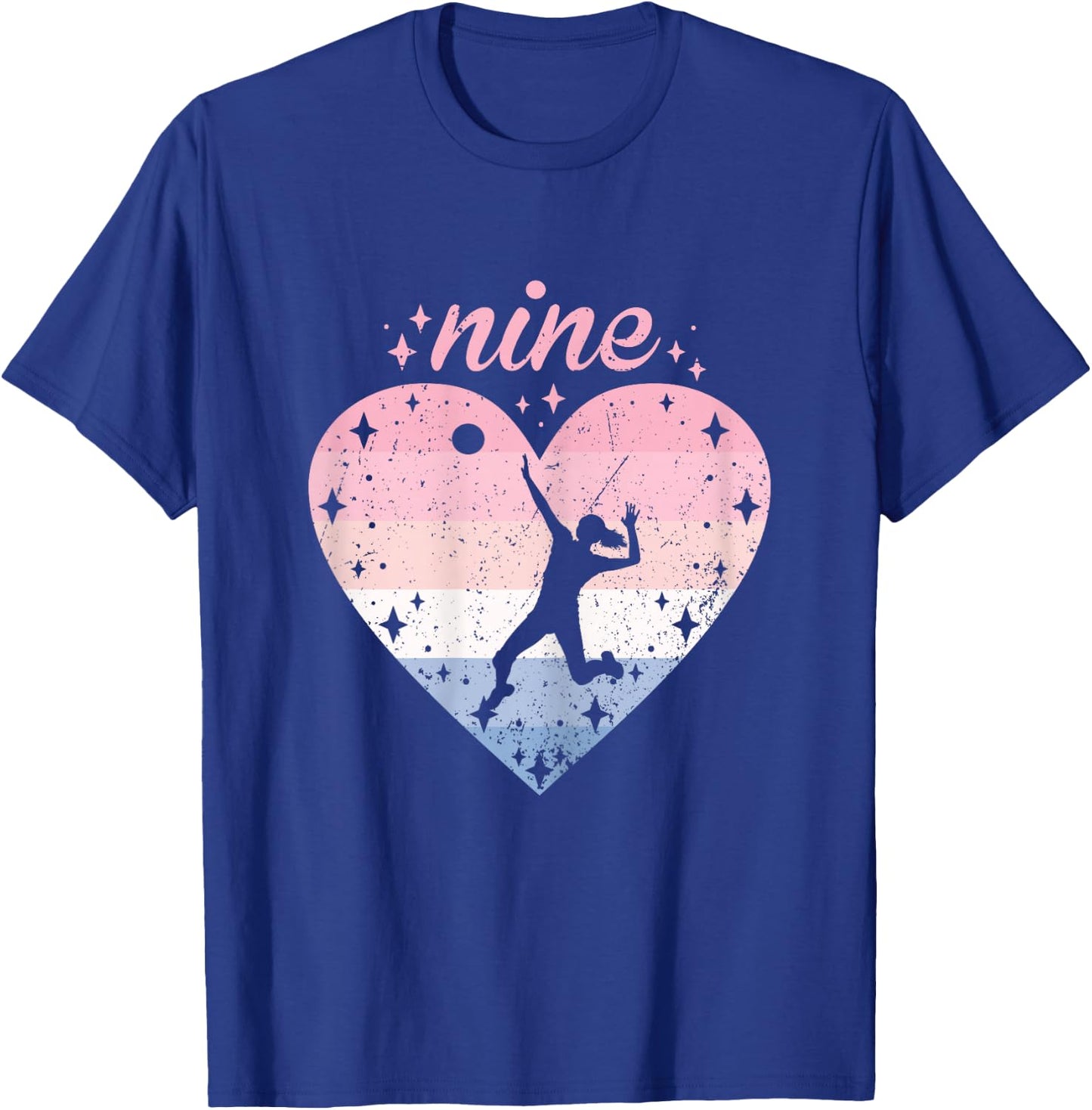 9 Year Old Cute Volleyball Birthday Girl 9th B-day T-Shirt - T-Shirt | Royal
