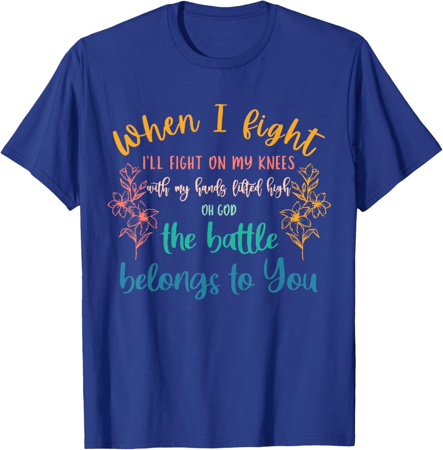 Retro Battle Belongs To The Lord Christian,Inspirational T-Shirt - T-Shirt | Royal