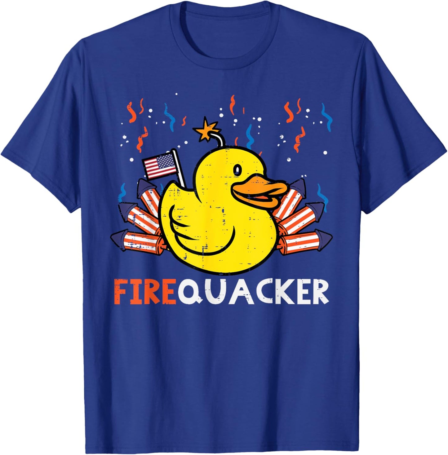 4th July Rubber Duck Firequacker Patriot Men Boys Kids Women T-Shirt - T-Shirt | Royal