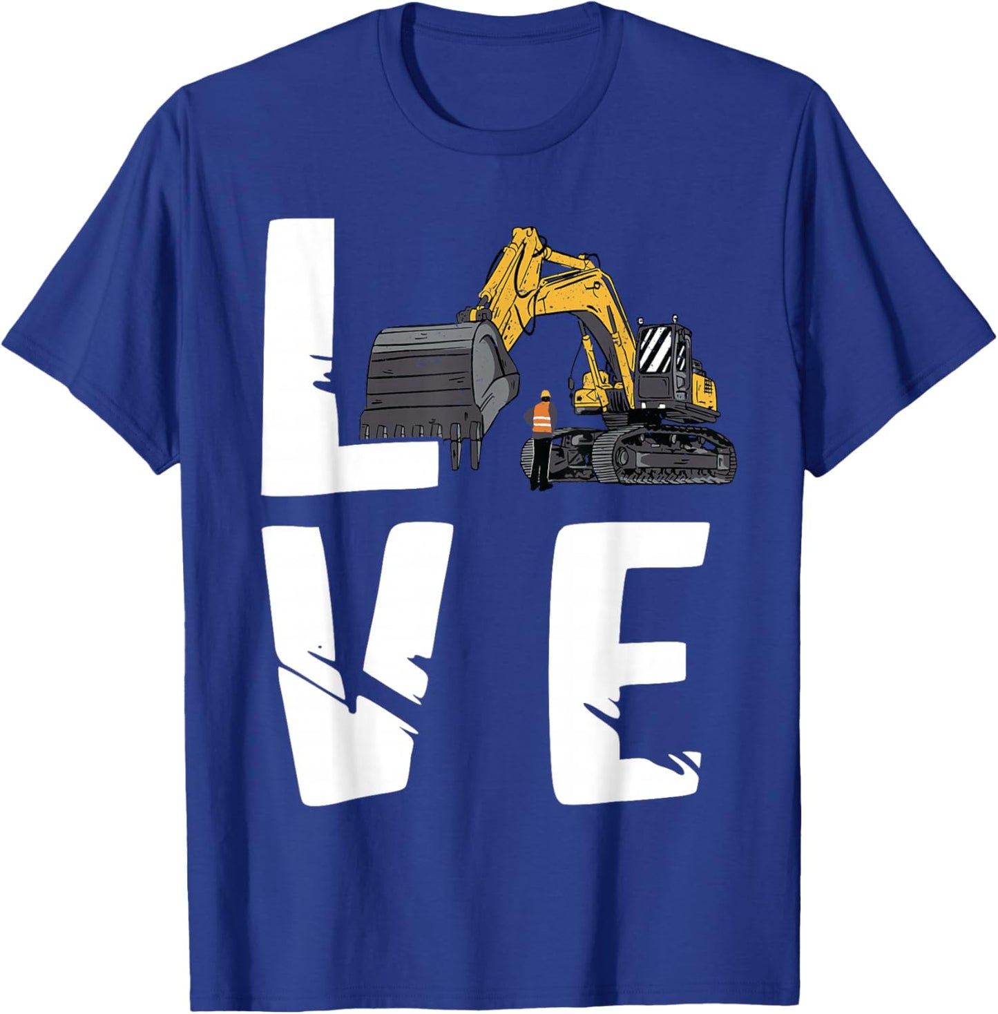 Excavator Backhoe Operator Love Construction Truck Digging T-Shirt - T-Shirt | Royal