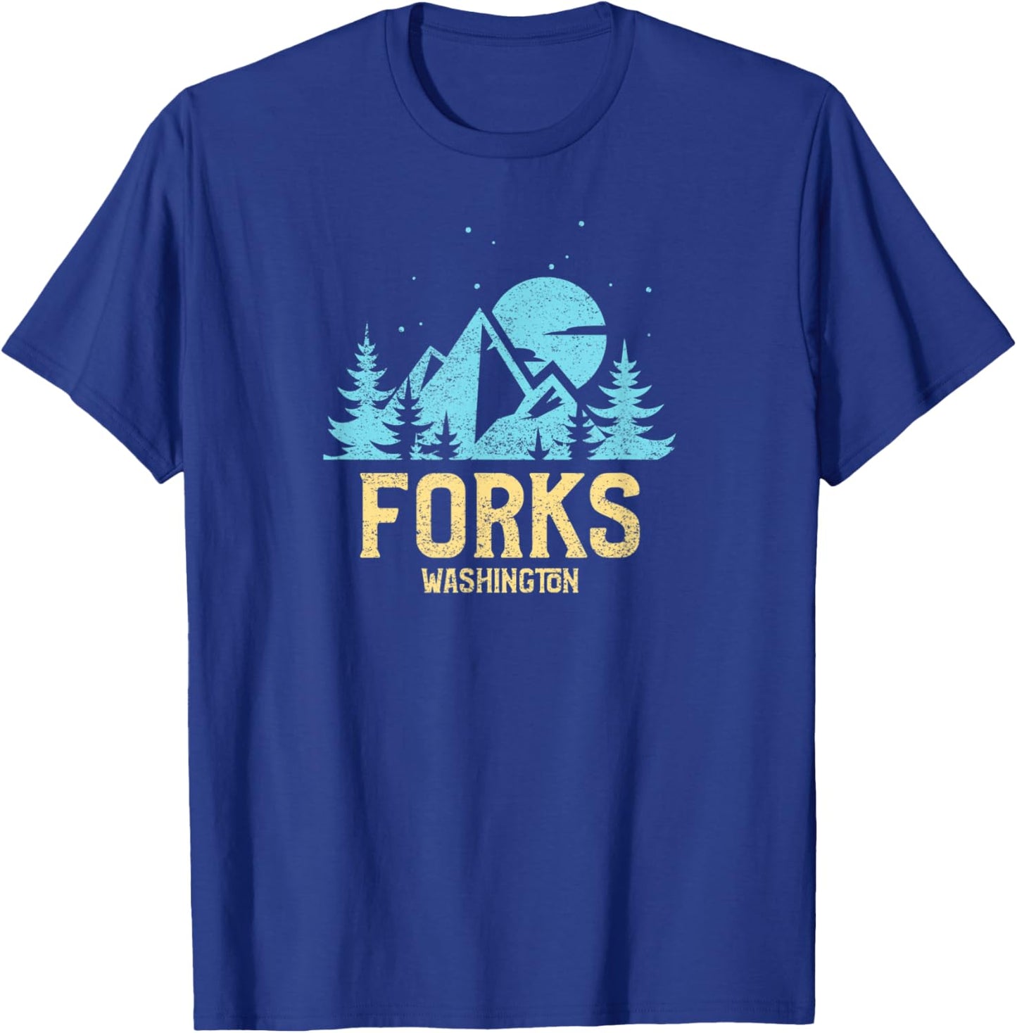 Forks Washington, Outdoors, WA NW retro style, great Gift T-Shirt - T-Shirt | Royal