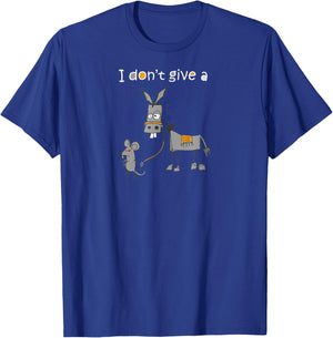 I Don't Give A Rats Ass Mouse Walking Donkey Small T-Shirt - T-Shirt | Royal