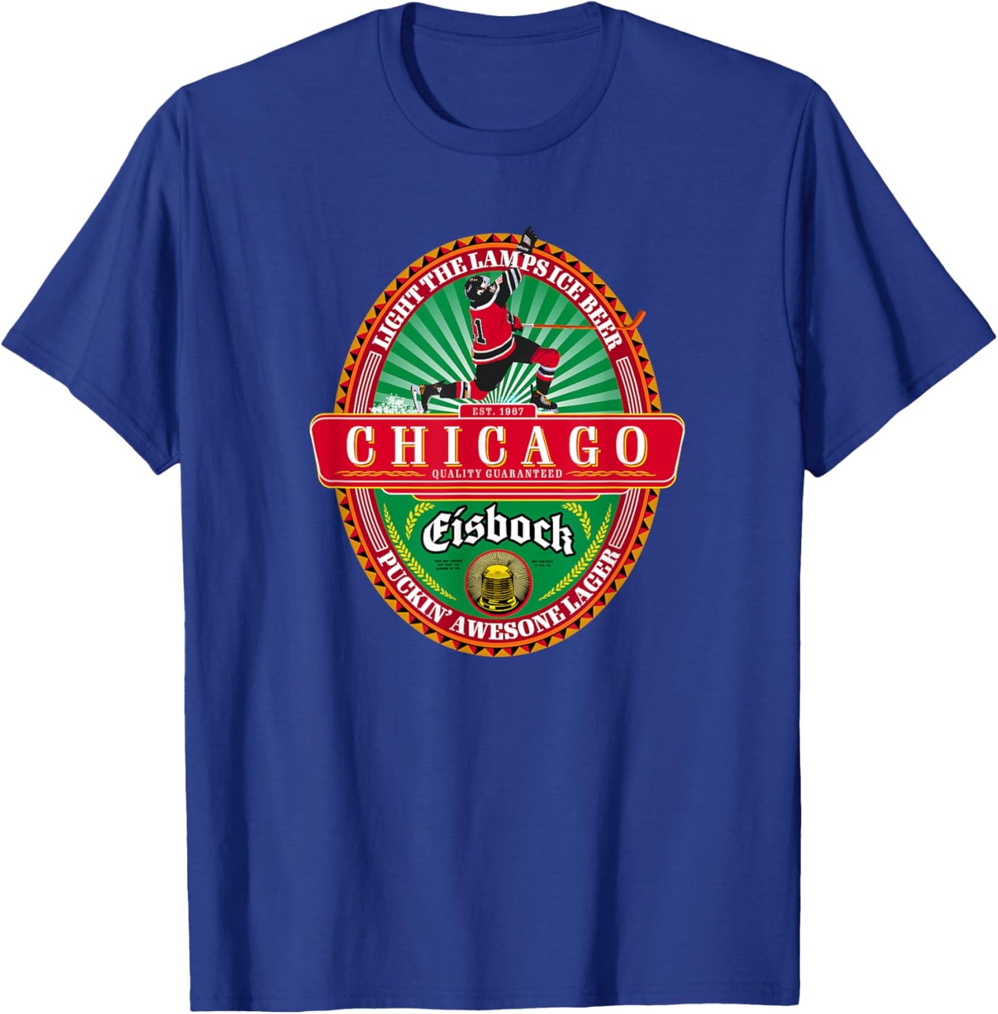 Chicago Pride Windy City Classic Beer Label T-Shirt - T-Shirt | Royal