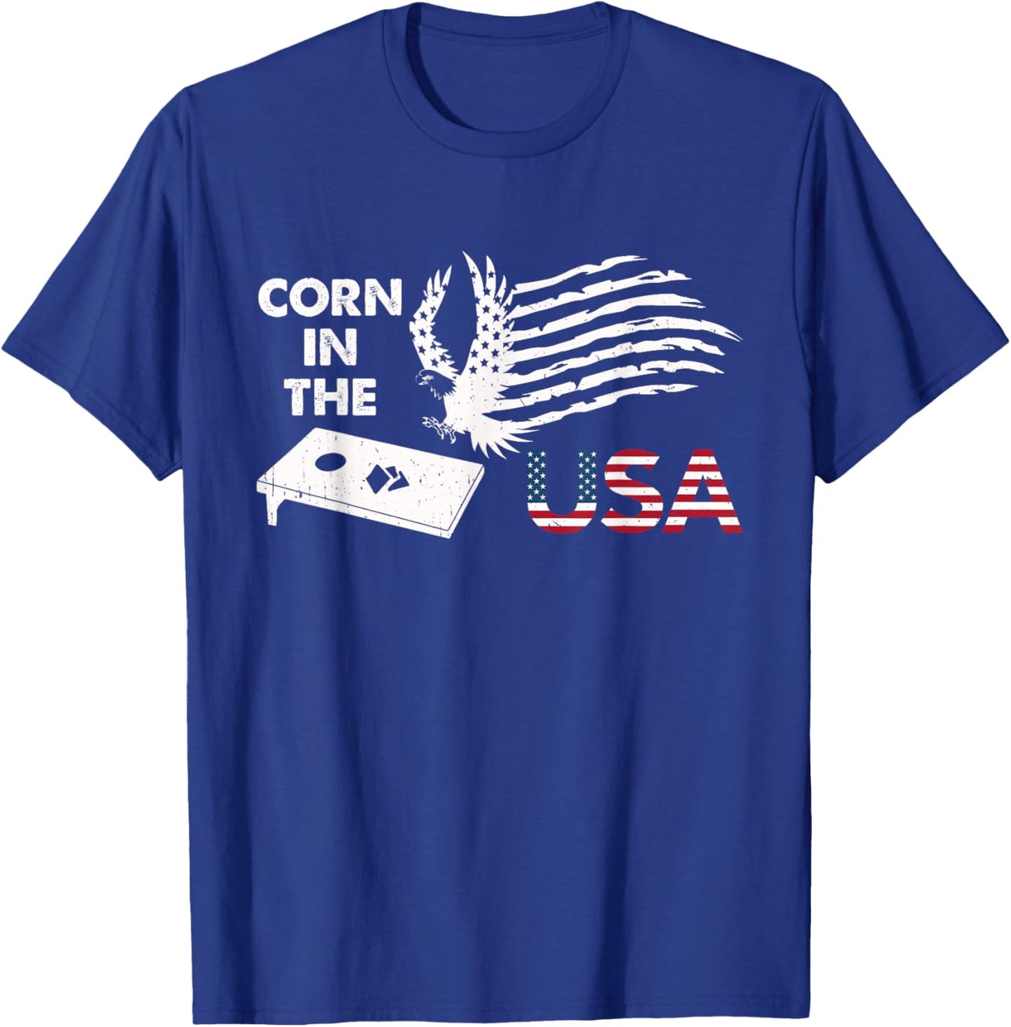 Patriotic Cornhole Player Corn In The USA American Flag T-Shirt - T-Shirt | Royal