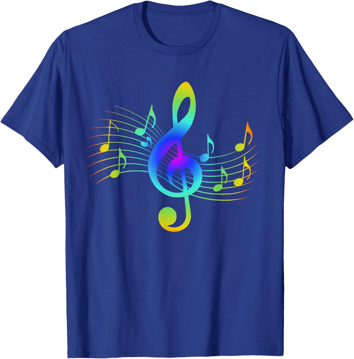 Colourful Treble Clef and Musical Notes Design for Music Love T-Shirt - T-Shirt | Royal