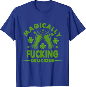 Magically Fucking Delicious Funny Shamrock St. Patrick's Day T-Shirt - T-Shirt | Royal
