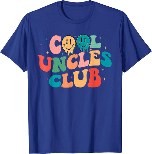 Retro Groovy Cool Uncles Club Smile Face Funny New Uncle Men