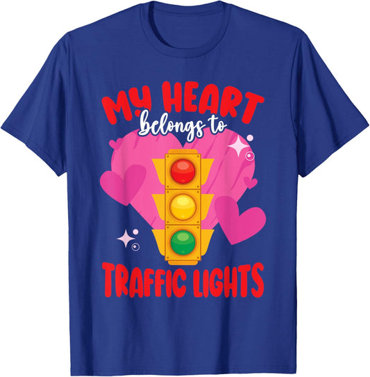 Halloween Traffic Light My Heart Belongs To Traffic Lights T-Shirt - T-Shirt | Royal