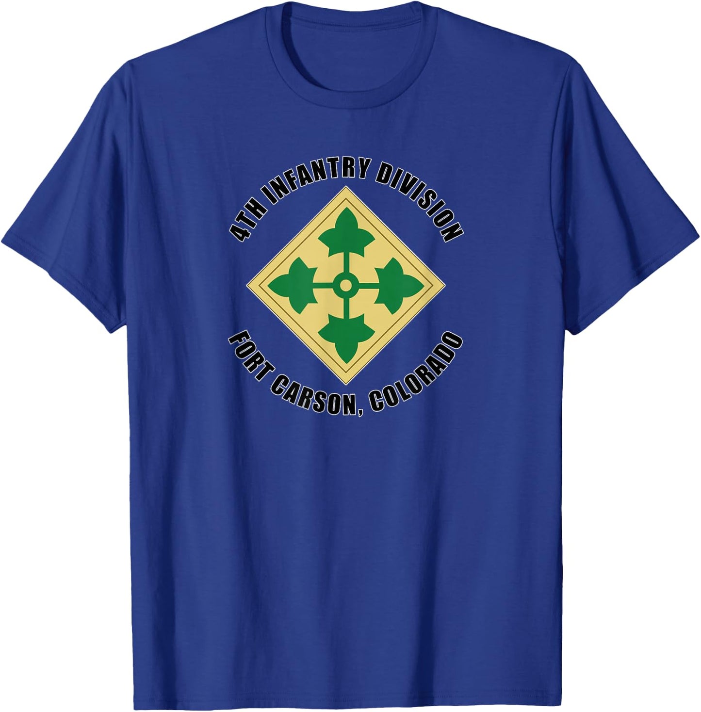 4th Infantry Division Fort Carson Colorado Emblem Veteran T-Shirt - T-Shirt | Royal