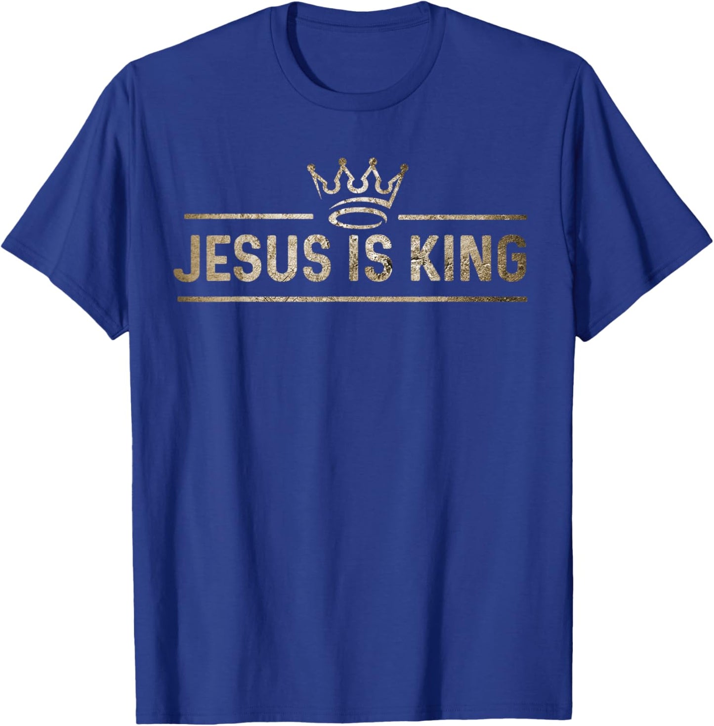 Jesus Is King Christian Design Crown T-Shirt - T-Shirt | Royal