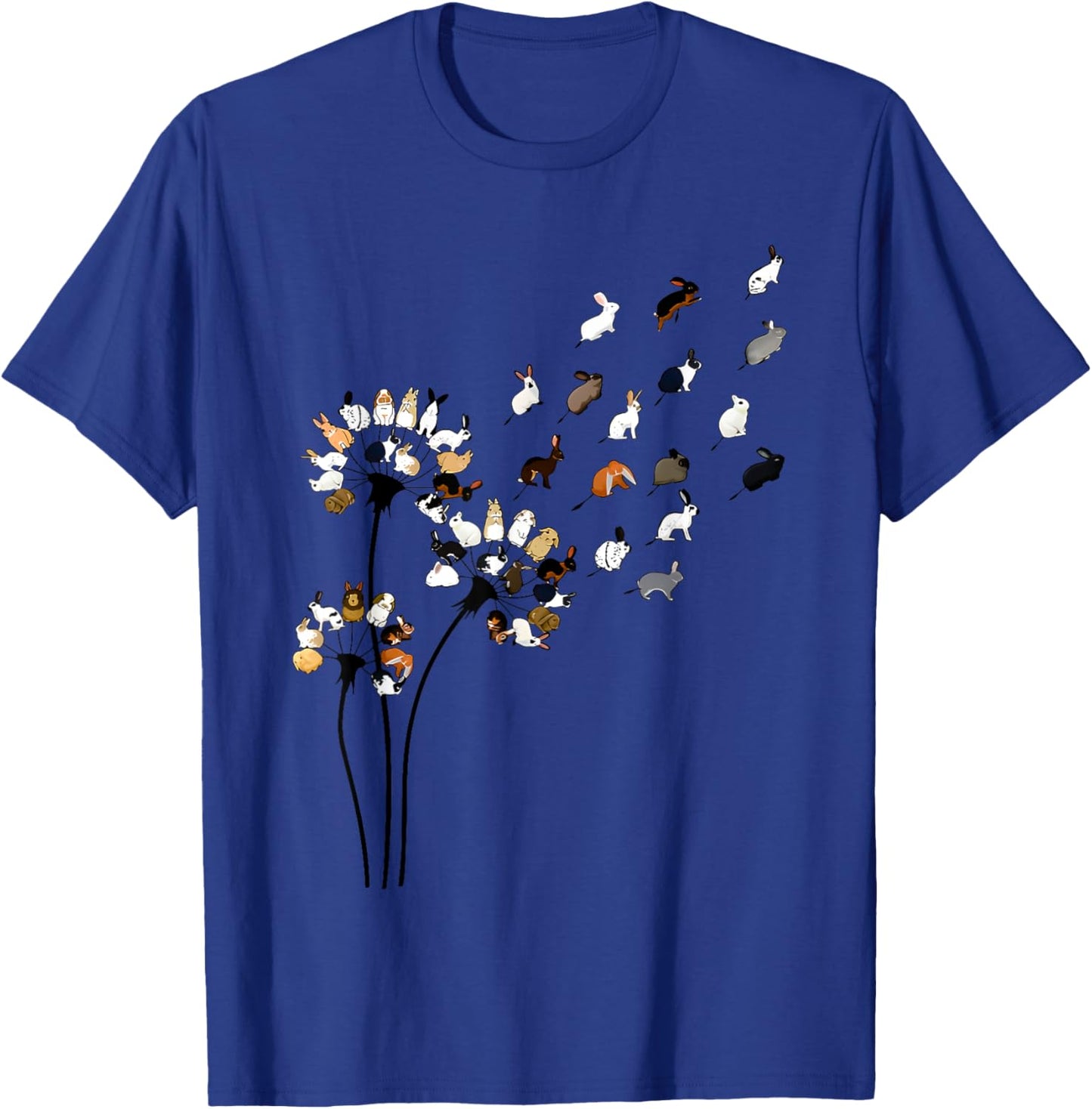 Funny Dandelion Bunny Flower T-Shirt - T-Shirt | Royal