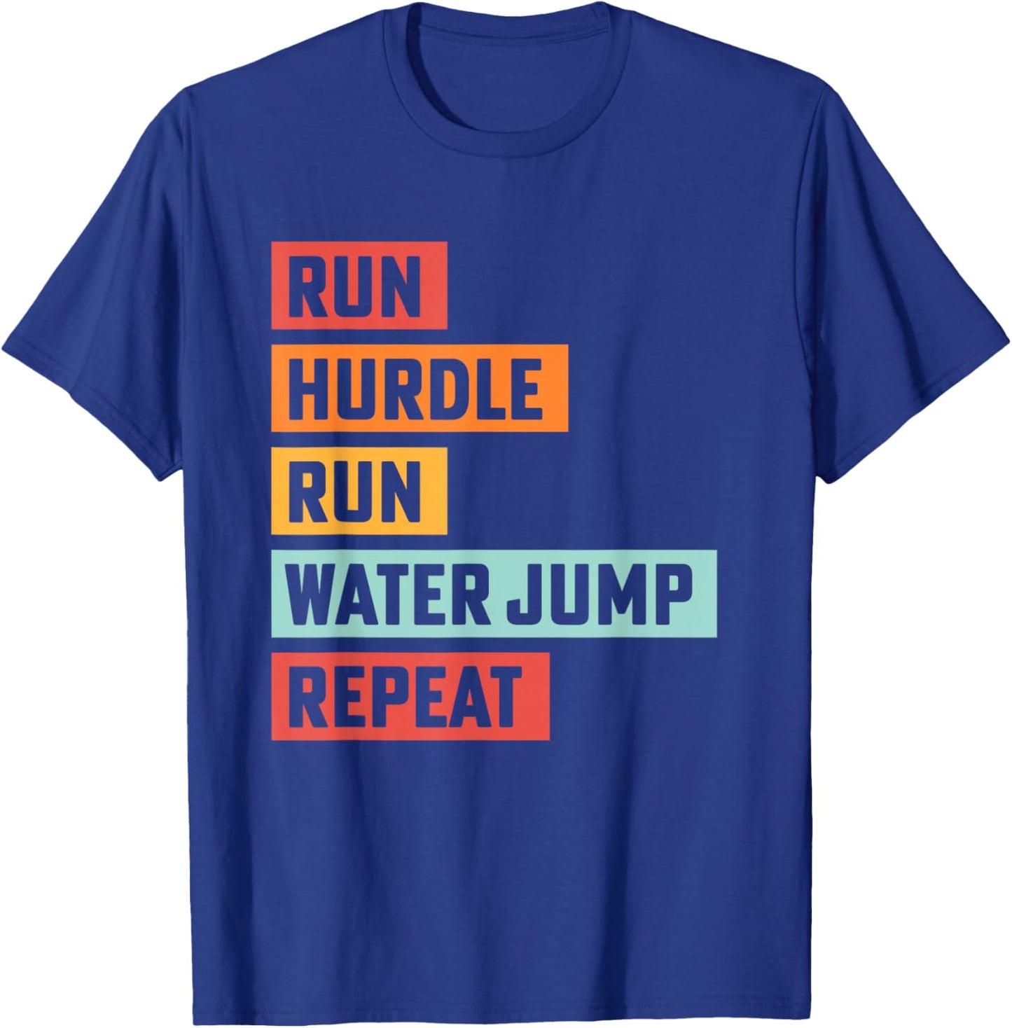 Steeplechase Track Run Hurdle Water Jump Track Coach T-Shirt - T-Shirt | Royal