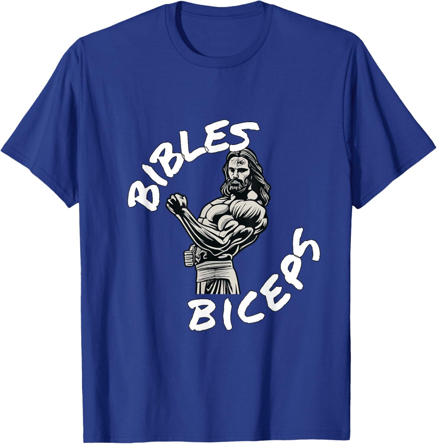 Bibles and Biceps Funny Gym Workout Christian T-Shirt - T-Shirt | Royal