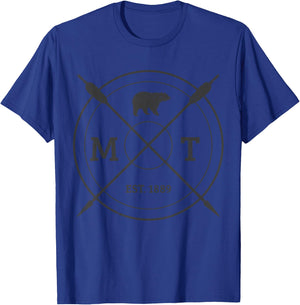 Montana USA Vintage Grizzly Bear America Souvenir T-Shirt - T-Shirt | Royal