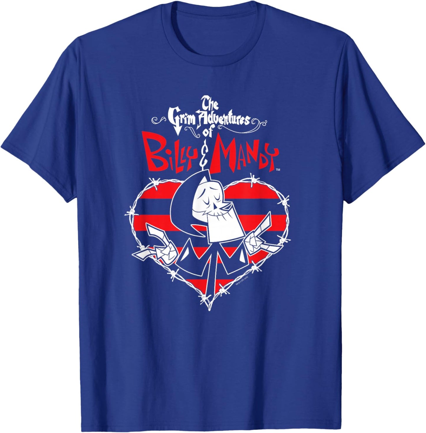 Grim Adventures of Billy & Mandy Reaper Striped Thorn Heart T-Shirt - T-Shirt | Royal