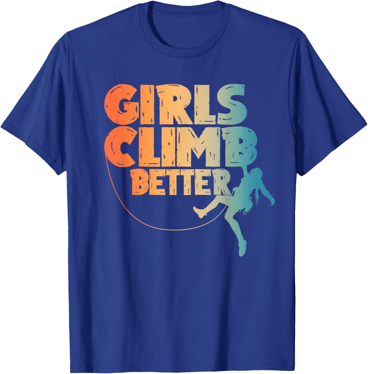 Cool Rock Climber Art Girls Indoor Rock Climbing T-Shirt - T-Shirt | Royal