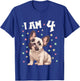 4 Years old 4th birthday French Bulldogs French Bulldog Kids T-Shirt - T-Shirt | Royal