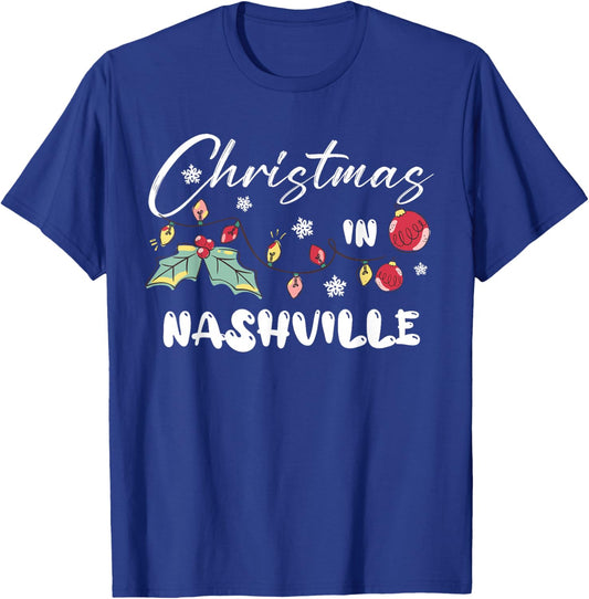 Christmas in NASHVILLE Family Reunion Trip 2025 Matching T-Shirt - T-Shirt | Royal