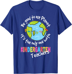 Earth Day Kindergarten Teacher Shirt For Teachers Women Men T-Shirt - T-Shirt | Royal