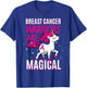 Breast Cancer Warrior Magical Unicorn Pink Ribbon Mammogram T-Shirt - T-Shirt | Royal