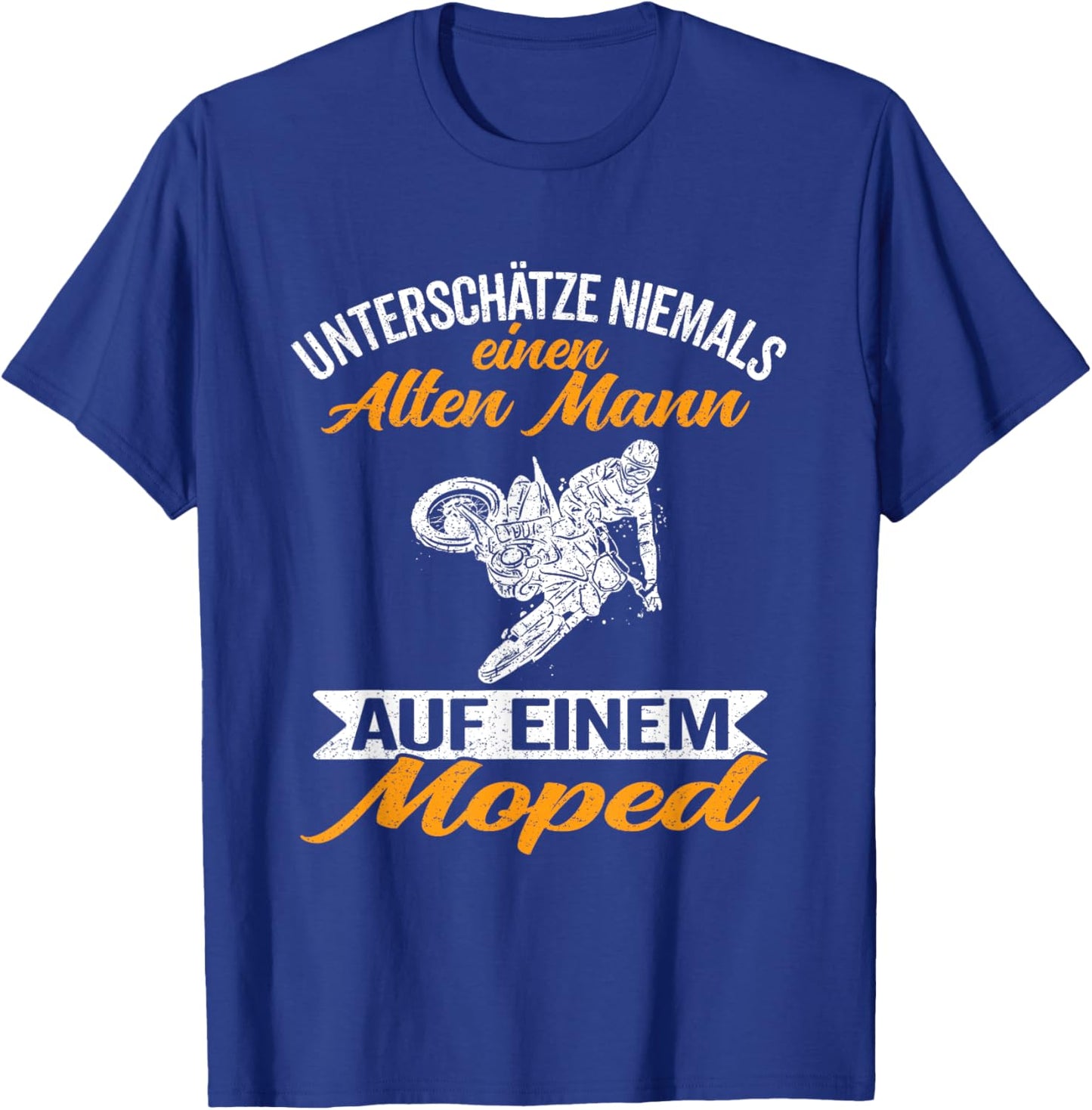 Motorrad Moped Alter Mann T-Shirt - T-Shirt | Royal