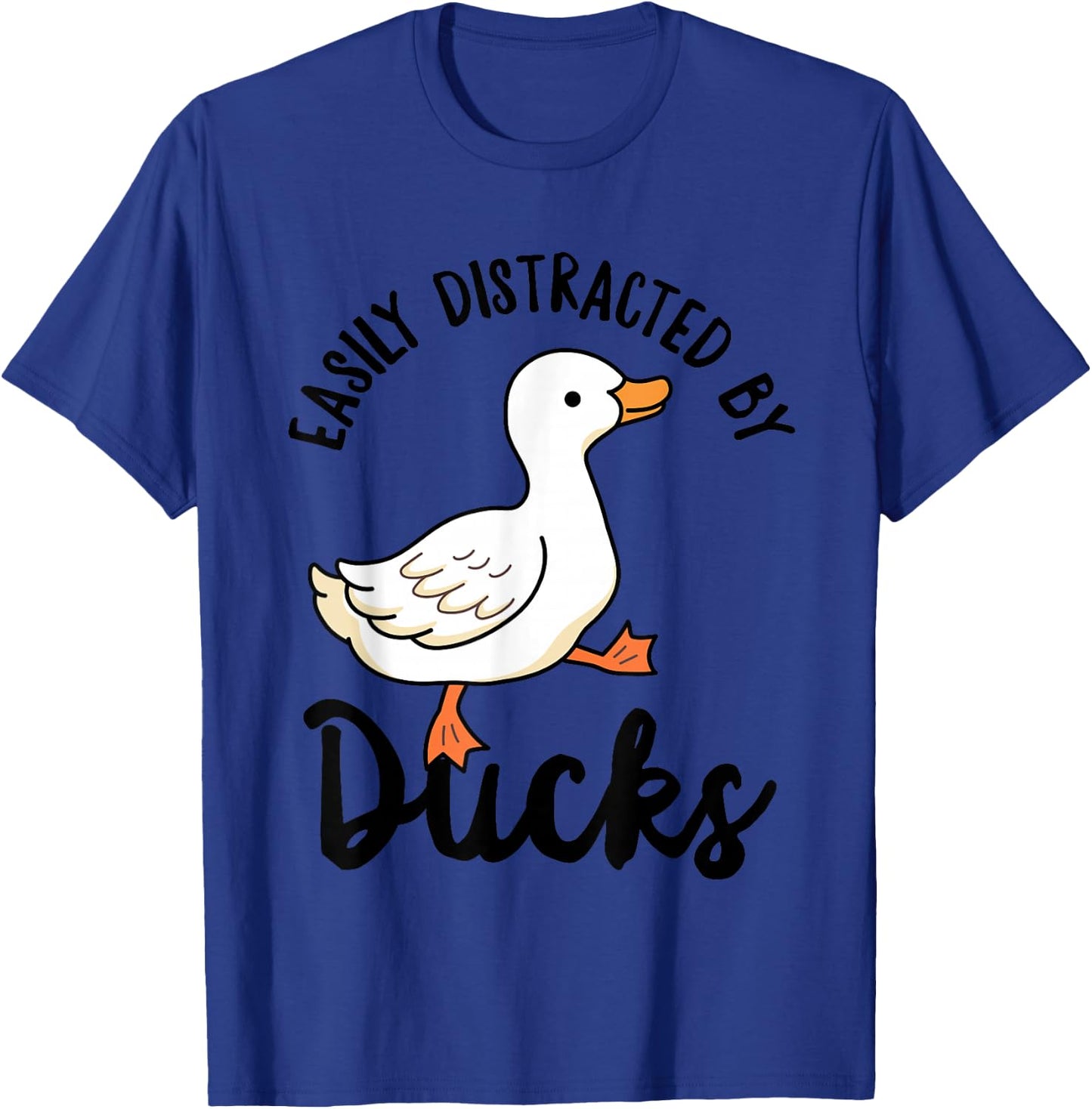 Easily Distracted by Ducks Cute Walking Duck for Kids T-Shirt - T-Shirt | Royal