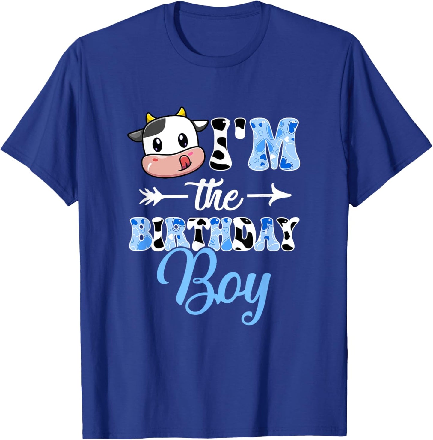 I'm The Birthday Boy Farm Cow 1St Birthday Boy T-Shirt - T-Shirt | Royal