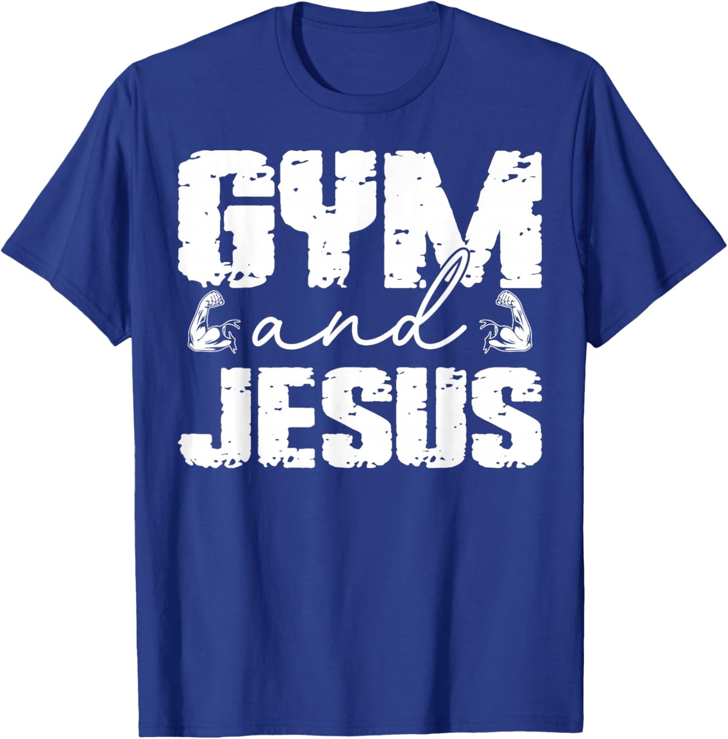 Christian Lovers Gym and Jesus Faith Fitness Gym and Jesus T-Shirt - T-Shirt | Royal