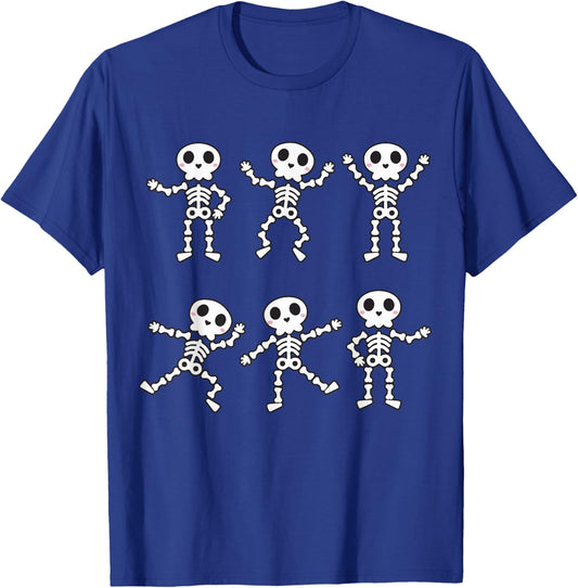 Dancing Skeleton Shirt Toddler Boy Girl Funny Halloween Kids T-Shirt - T-Shirt | Royal