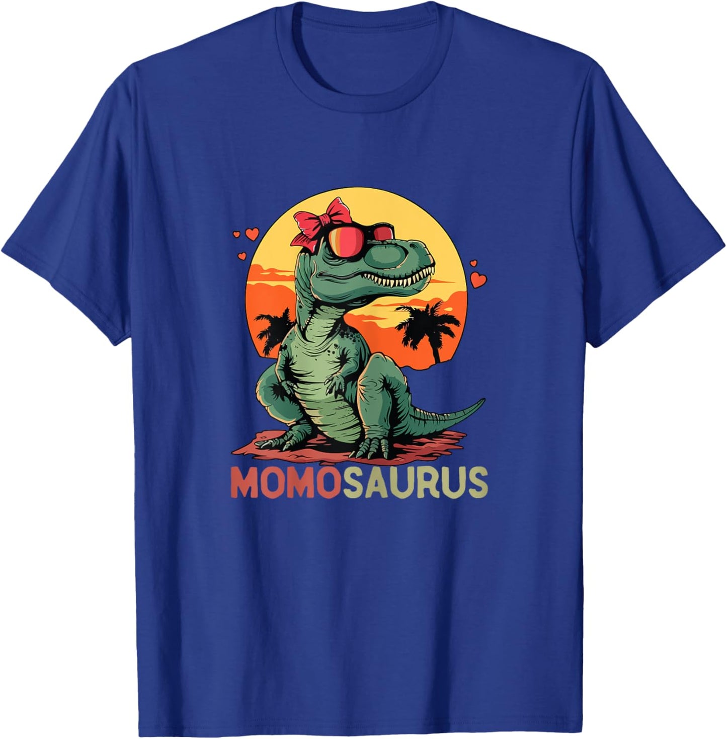 MomoSaurus Dino Dinosaur Momo-Saurus T-Rex Mother's Day Trex T-Shirt - T-Shirt | Royal