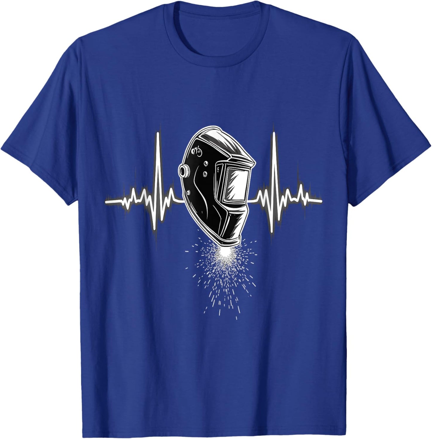 Welding Helmet Heartbeat T-Shirt - T-Shirt | Royal