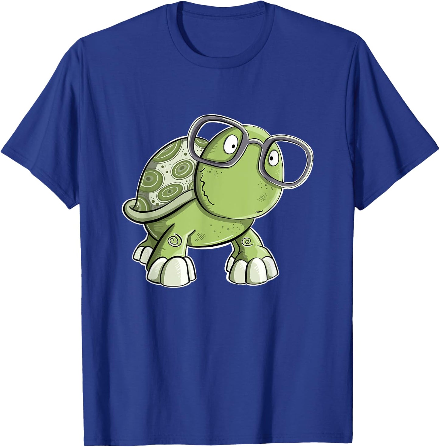 Funny Nerd Turtle With Glasses For Reptile Lover T-Shirt - T-Shirt | Royal