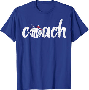 Volleyball Coach US Flag Bandana Vintage Patriotic Men Women T-Shirt - T-Shirt | Royal