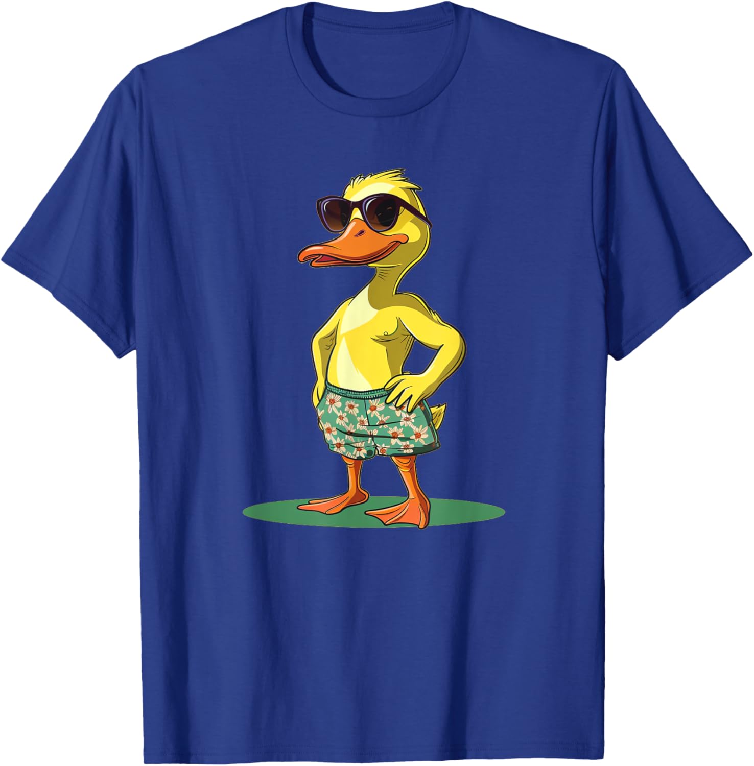Cool Duck in Shorts and Sunglasses for Summer Fans Men Women Kids T-Shirt - T-Shirt | Royal