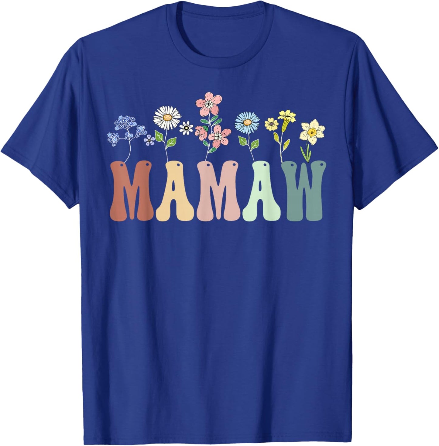Mamaw Gifts Women Wildflower Floral Design Mamaw T-Shirt - T-Shirt | Royal
