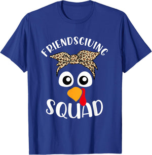 Turkey Face Leopard Headband Thanksgiving Pilgrim T-Shirt - T-Shirt | Royal