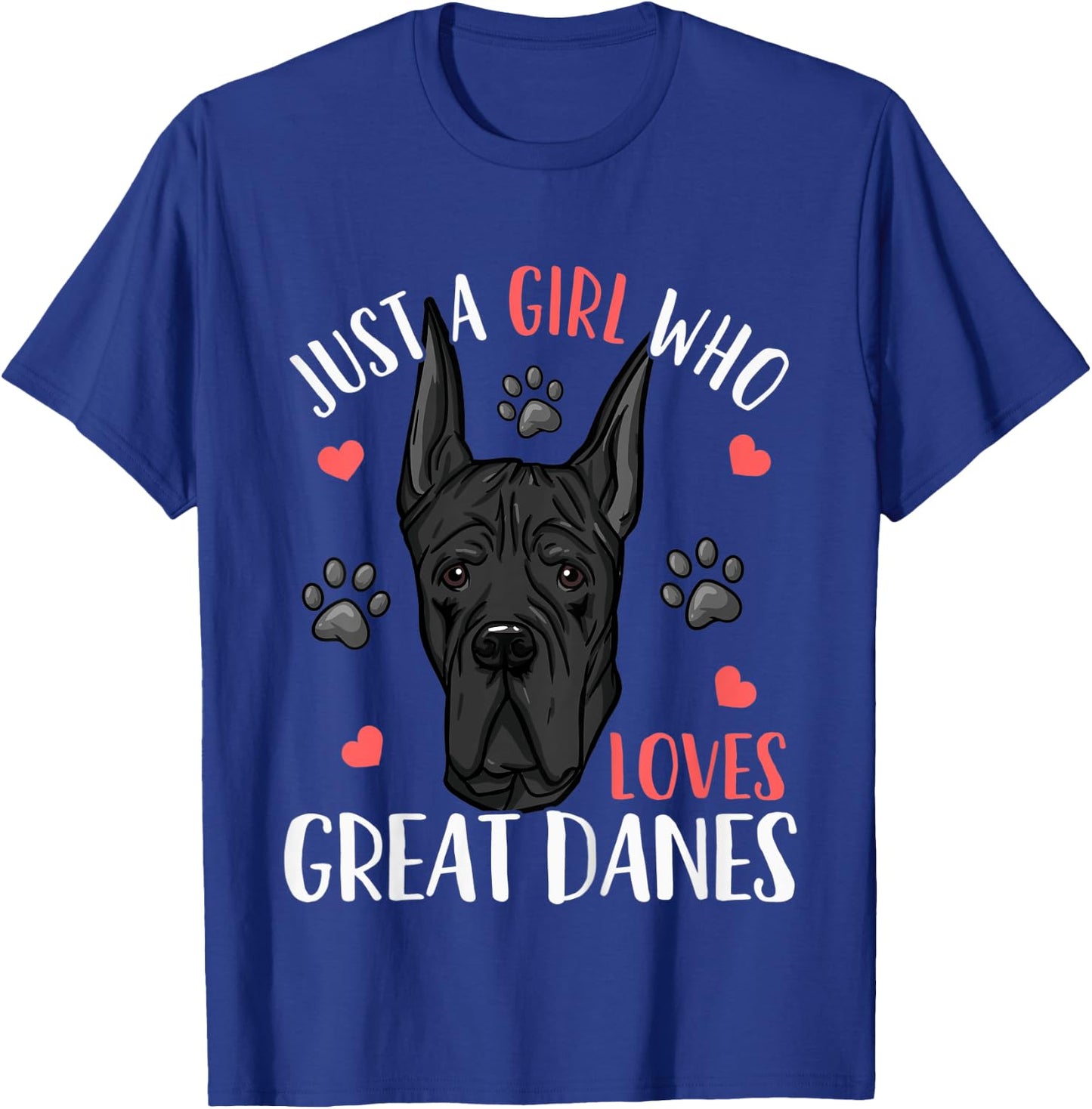 Kids Great Dane Just A Girl Who Loves Great Danes Gift T-Shirt - T-Shirt | Royal
