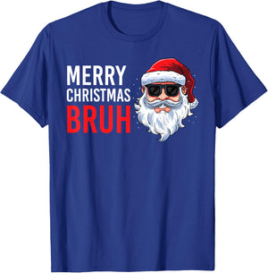 Merry Christmas Bruh Meme Funny Saying for Brother Boys Men T-Shirt - T-Shirt | Royal