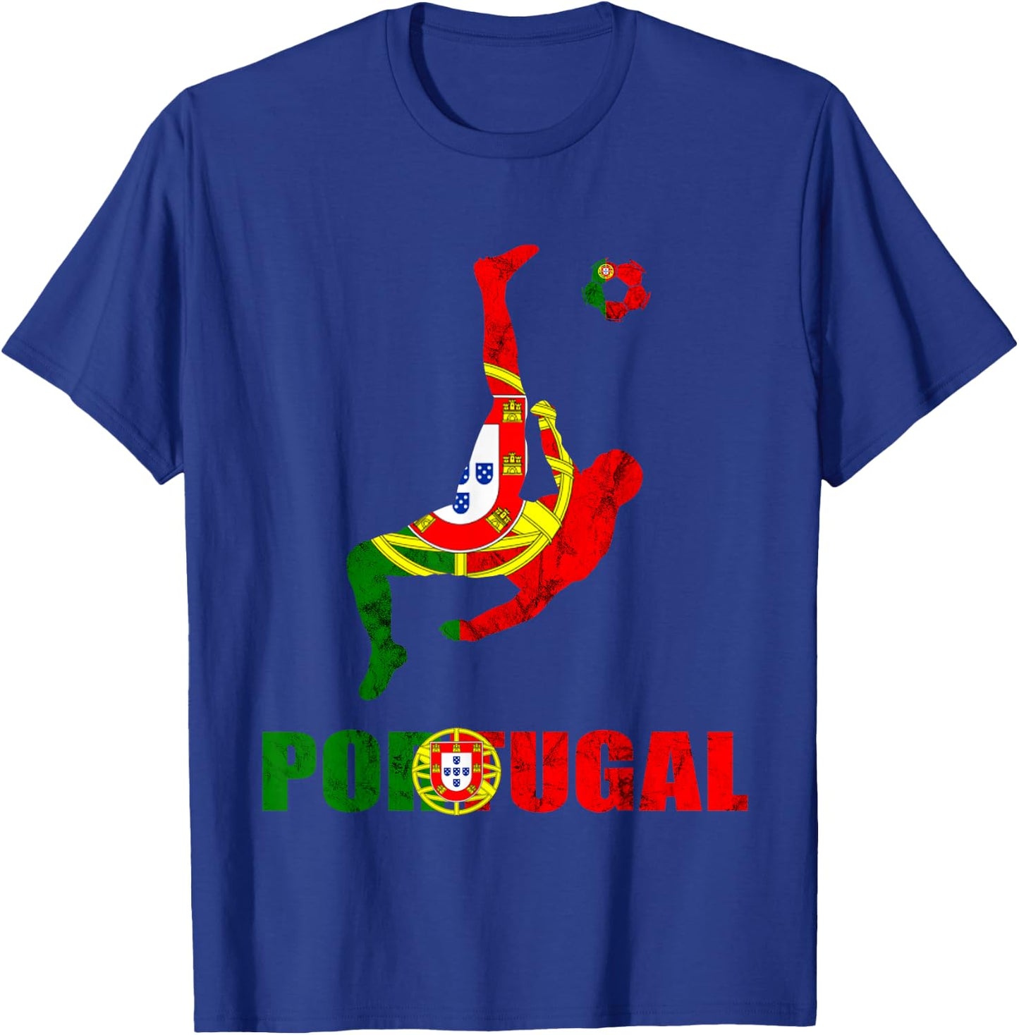 Futebol Portugal Portuguese Soccer Player Portuguese Flag T-Shirt - T-Shirt | Royal
