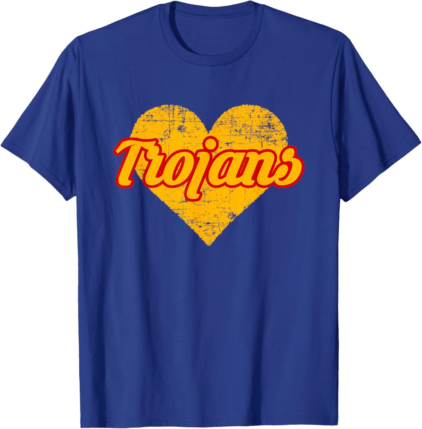 Charleston Trojans Over Heart T-Shirt - T-Shirt | Royal