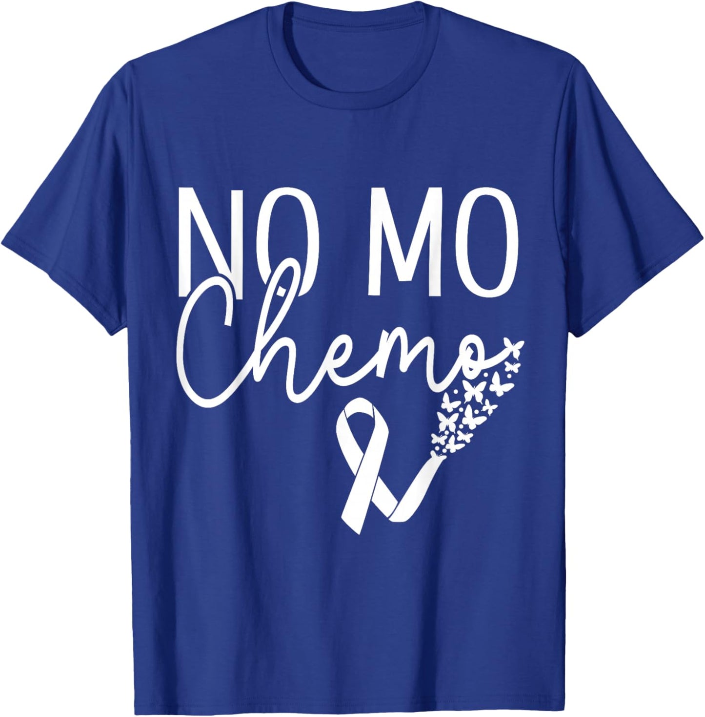 No mo chemo Ribbon Butterflies T-Shirt - T-Shirt | Royal