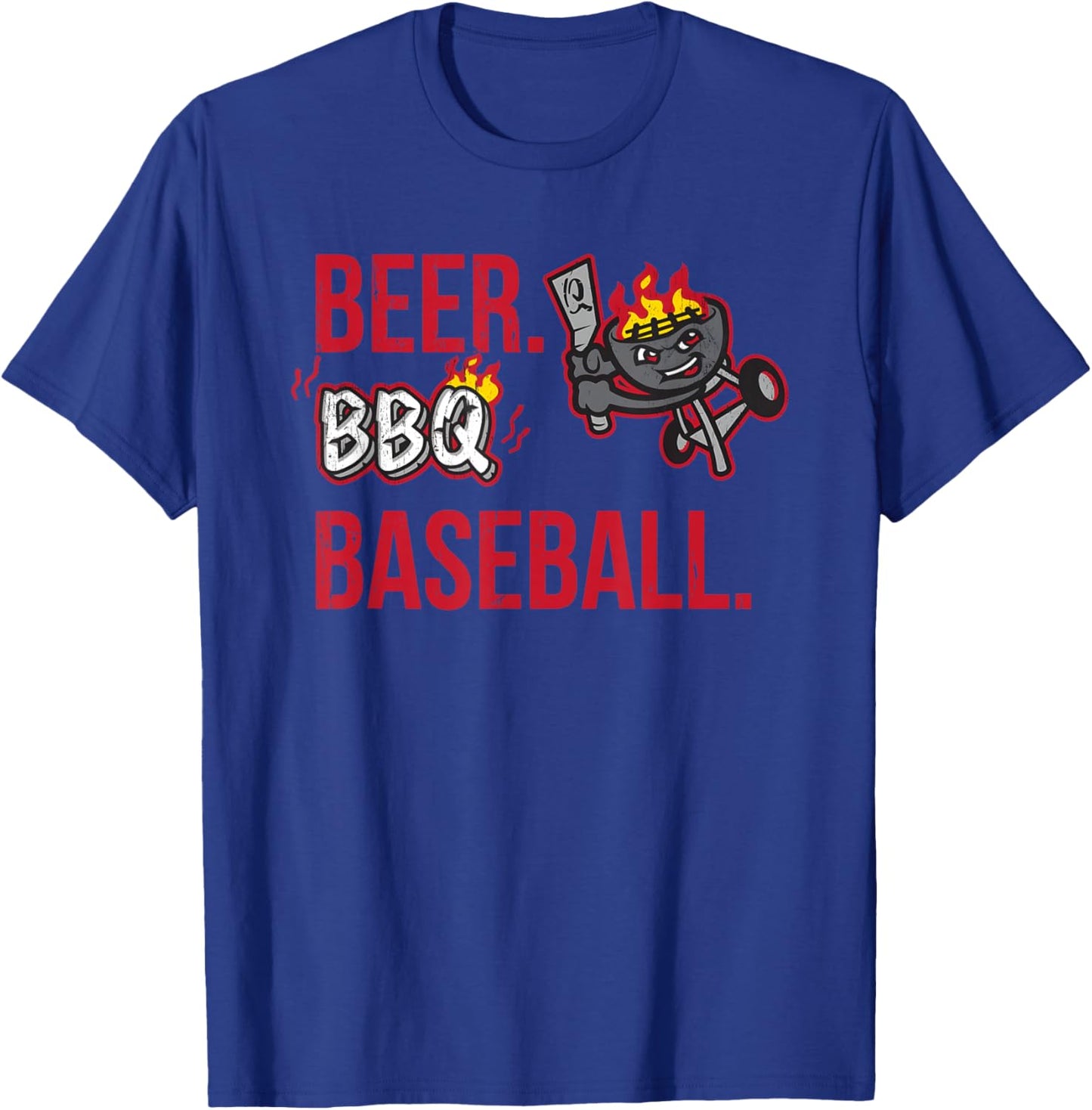 Beer Bbq Baseball Fire Summer Coming T-Shirt - T-Shirt | Royal