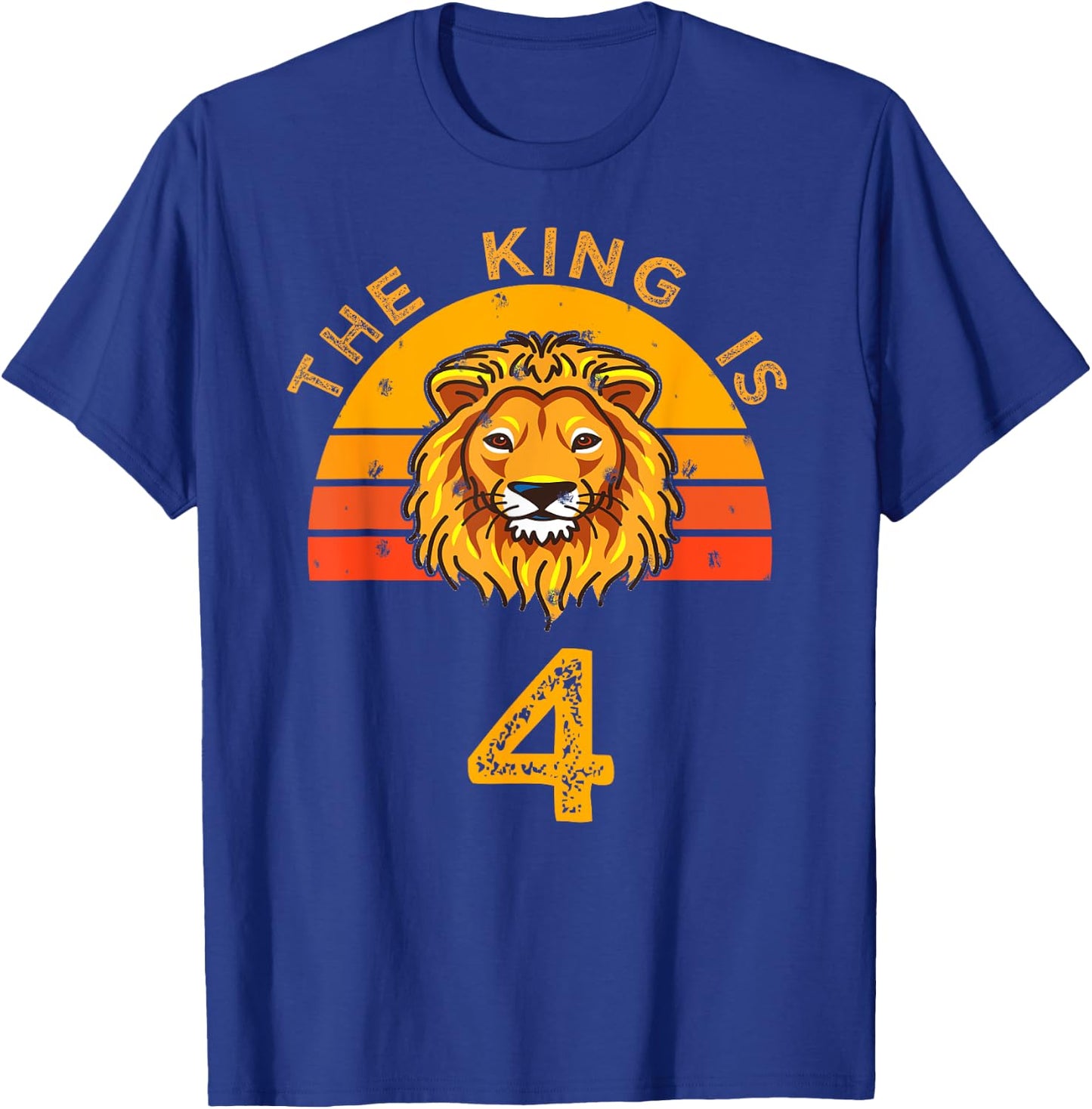 King is 4 Years Old - 4th Birthday Animal Gift Ideas T-Shirt - T-Shirt | Royal