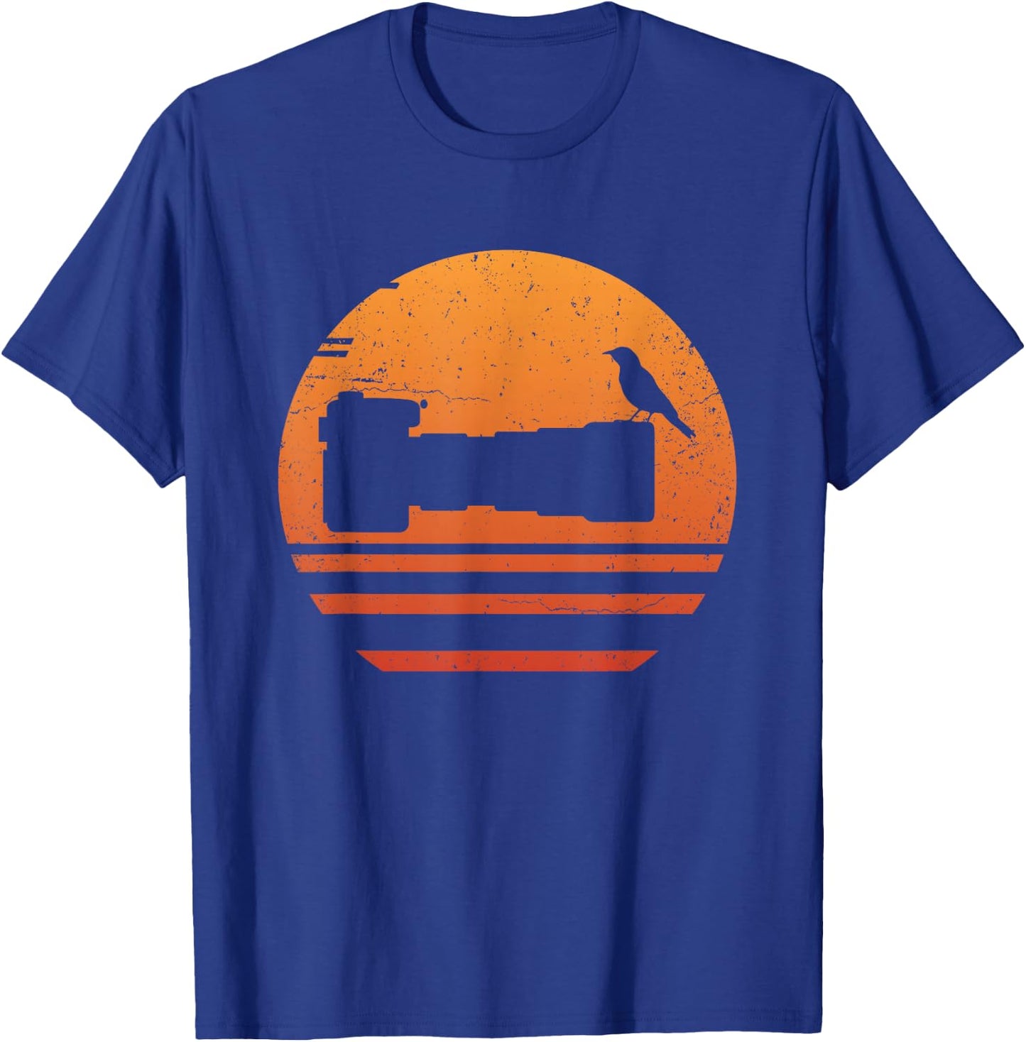 Bird Photographer Camera Retro T-Shirt - T-Shirt | Royal