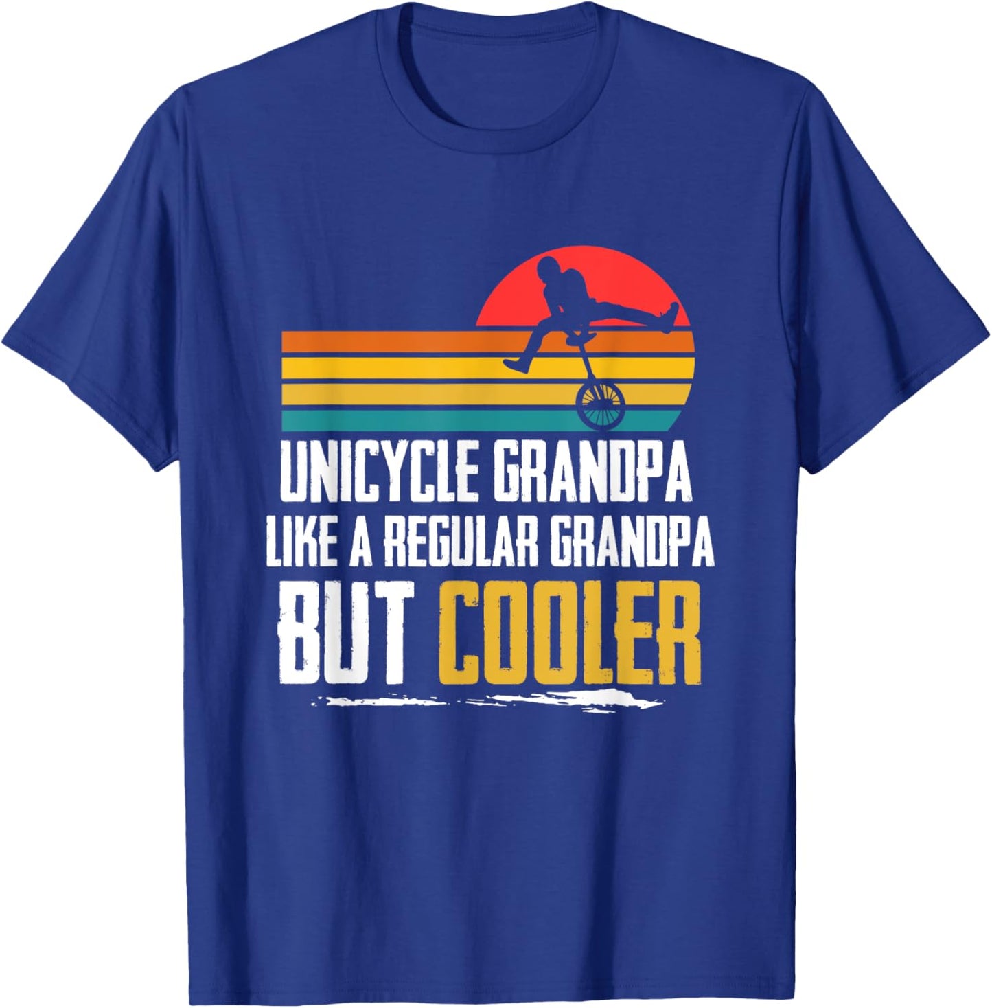 Vintage Monocycle Unicycle Grandpa Regular Grandfather Retro T-Shirt - T-Shirt | Royal