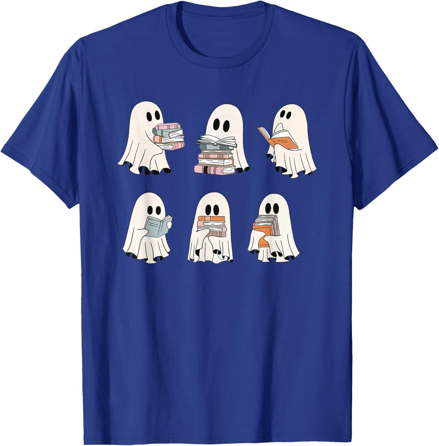 Cute Boo Ghost Read More Books, Funny Halloween, Book Lover T-Shirt - T-Shirt | Royal