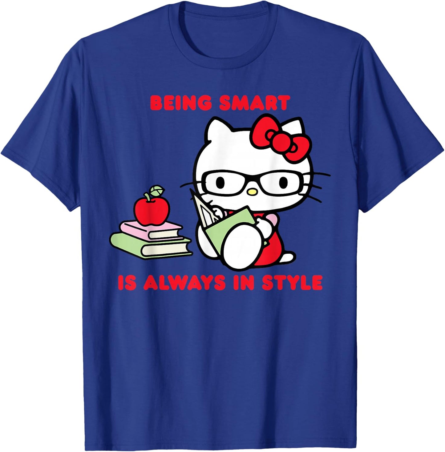 Hello Kitty Being Smart Is Always In Style Books Student T-Shirt - T-Shirt | Royal