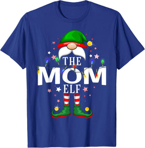 The Mom Elf Christmas Family Pajama Party T-Shirt - T-Shirt | Royal