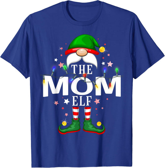 The Mom Elf Christmas Family Pajama Party T-Shirt - T-Shirt | Royal